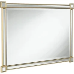 Noble Park Gabriella Rectangular Vanity Decorative Wall Mirror Modern Glam Beveled Glass Gold Leaf Wood Frame 27" Wide Bathroom Bedroom -Adesso Store GUEST 6e3b5eb3 1752 4e76 8aa9 cef4b7f10c6c