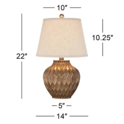 360 Lighting Accent Urn Table Lamp With USB Charging Port 22" High Warm Bronze Drum Shade For Living Room Desk Bedroom House -Adesso Store GUEST 6e8066d4 1a20 45e1 822e 9dacd21fcc24