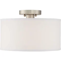 360 Lighting Adams Modern Ceiling Light Semi Flush Mount Fixtures 14" Wide Set Of 2 Brushed Nickel White Fabric Drum For Bedroom Kitchen Living Room 7 360 Lighting Adams Modern Ceiling Light Semi Flush Mount Fixtures 14" Wide Set Of 2 Brushed Nickel White Fabric Drum For Bedroom Kitchen Living Room -Adesso Store GUEST 6ebfa7dd 580c 45a6 a7a0 349bdd1cc33c