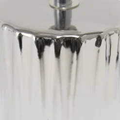 11.61" Tall Ruffled Capsule Bedside Table Desk Lamp With White Drum Fabric Shade Silver - Simple Designs 14 11.61" Tall Ruffled Capsule Bedside Table Desk Lamp With White Drum Fabric Shade Silver - Simple Designs -Adesso Store GUEST 7003f4e2 b843 40a0 be85 cffa97354ce5