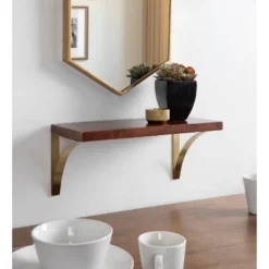 18" X 8" Bellingham Wood Decorative Wall Shelf Walnut Brown - Kate & Laurel All Things Decor -Adesso Store GUEST 704ccae4 ead0 4028 9763 aab40f0e9043
