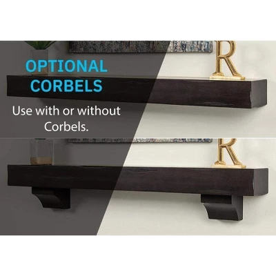 Mantels Direct Breckenridge Rustic Distressed Wood Fireplace Mantel Wall Shelf 5 Mantels Direct Breckenridge Rustic Distressed Wood Fireplace Mantel Wall Shelf - Image 5