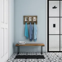 Wall Picture Collage With 3 Hanging Hooks- Wall Mounted Photo Frame Decor With Rustic Wood Look, Holds 4x6 Pictures By Lavish Home -Adesso Store GUEST 74b2b594 0fbc 4c48 84df 2778f2ee0aa0 1