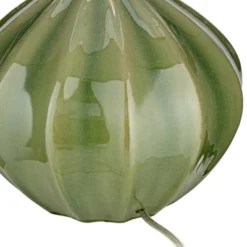 360 Lighting Gordy Modern Accent Table Lamp Handcrafted 20 1/2" High Ribbed Green Ceramic Oatmeal Fabric Drum Shade For Bedroom Living Room Bedside -Adesso Store GUEST 753399ec 6a90 40ec 9e02 fb3b257e4c6c