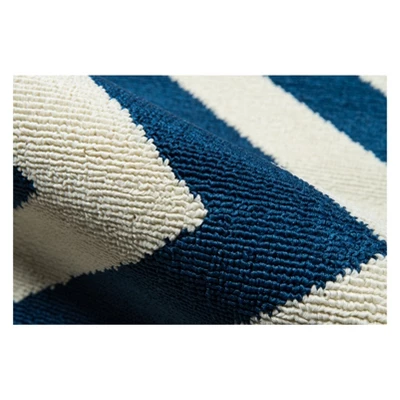 Navy Indoor/Outdoor Geometric Rug 3 Navy Indoor/Outdoor Geometric Rug - Image 3