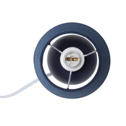 8.66" Petite Ceramic Orb Base Bedside Table Desk Lamp With Matching Tapered Drum Fabric Shade Blue - Creekwood Home -Adesso Store GUEST 76714073 5f49 4d42 a88f 0e2ae0c6ee8f