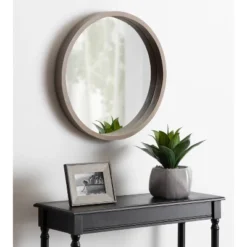 22" Hutton Round Wall Mirror Gray - Kate & Laurel All Things Decor -Adesso Store GUEST 773e8828 04a2 45d1 a653 7a1d7ab15598