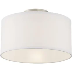360 Lighting Adams Modern Ceiling Light Semi Flush Mount Fixtures 14" Wide Set Of 2 Brushed Nickel White Fabric Drum For Bedroom Kitchen Living Room 8 360 Lighting Adams Modern Ceiling Light Semi Flush Mount Fixtures 14" Wide Set Of 2 Brushed Nickel White Fabric Drum For Bedroom Kitchen Living Room -Adesso Store GUEST 78005bf2 6da1 4f78 8f5f 5faea685cdee