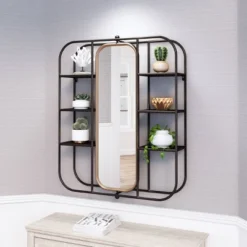 Ardine Decorative Wall Mirror Shelf Gray - ZM Home -Adesso Store GUEST 78761cdd 16d0 4846 8d1d b05e670552ff