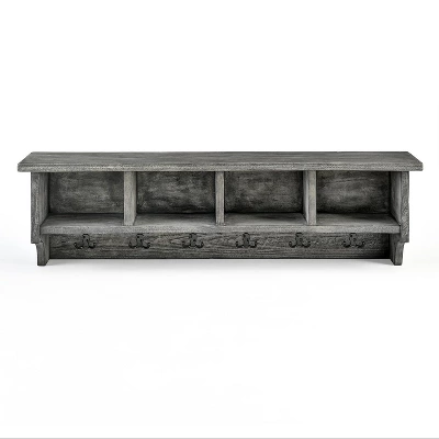 48" Pomona Metal And Reclaimed Wood Entryway Coat Hook With Storage Cubbies Slate Gray - Alaterre Furniture 5 48" Pomona Metal And Reclaimed Wood Entryway Coat Hook With Storage Cubbies Slate Gray - Alaterre Furniture - Image 5