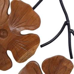 Set Of 2 Teak Wood Floral Handmade Framed Carved Wall Decors With Metal Wire Brown - Olivia & May -Adesso Store GUEST 790601ac 0ef7 46a1 b3ac 8fbb636afa45