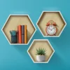 Sorbus Decorative Hexagon Floating Shelf Set Of 3 White