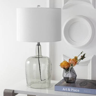 26" Glass Augustine Table Lamp (Includes LED Light Bulb) Gray - JONATHAN Y 2 26" Glass Augustine Table Lamp (Includes LED Light Bulb) Gray - JONATHAN Y - Image 2