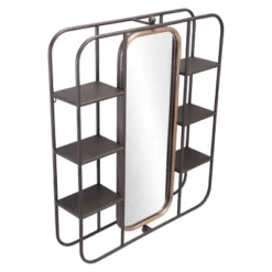 Ardine Decorative Wall Mirror Shelf Gray - ZM Home -Adesso Store GUEST 7cfd2a3a 94e5 4534 bae2 656d7477627f