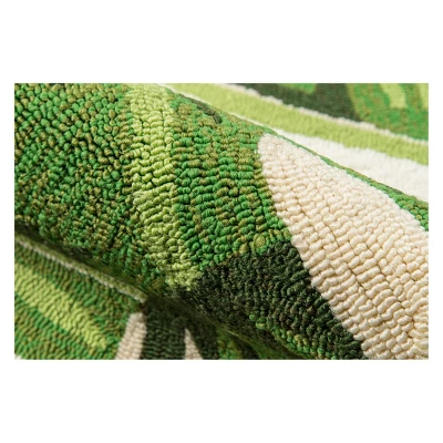 Veranda Bracegirdle Leaf Hooked Accent Rug - Momeni 1 Veranda Bracegirdle Leaf Hooked Accent Rug - Momeni