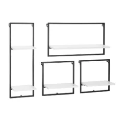4pc Framed Wall Shelf Set White - Danya B. -Adesso Store GUEST 7e18a6f0 747f 4e83 a7d8 c14ee6eb0e56