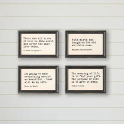 9" X 6" (Set Of 4) Quotes Wood Framed Decorative Wall Art - Storied Home -Adesso Store GUEST 7e6c1c58 5de0 482e a263 cf195267dc51