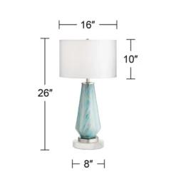 Possini Euro Design Jaime Coastal Table Lamp With Round White Marble Riser 26" High Blue Gray Drum Shade For Bedroom Living Room Office House Home 11 Possini Euro Design Jaime Coastal Table Lamp With Round White Marble Riser 26" High Blue Gray Drum Shade For Bedroom Living Room Office House Home -Adesso Store GUEST 7f0689f3 b5d7 4edd 81d7 3115e539944f