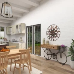 Metal Sunburst Indoor Outdoor Round Wall Decor With Distressed Copper Like Finish Brown - Olivia & May -Adesso Store GUEST 7f1189e9 8bd1 4f63 994f fb9e8aa9affb