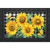 Briarwood Lane Checkered Sunflowers Summer Doormat Everyday Floral Indoor Outdoor 30" X 18"