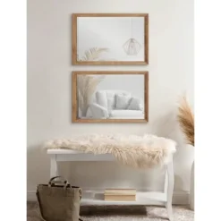 18" X 24" Hogan Wood Framed Decorative Wall Mirror Rustic Brown - Kate & Laurel All Things Decor -Adesso Store GUEST 83391ebc c477 476c a053 31fb4b5bfa34