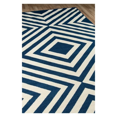 Navy Indoor/Outdoor Geometric Rug 1 Navy Indoor/Outdoor Geometric Rug