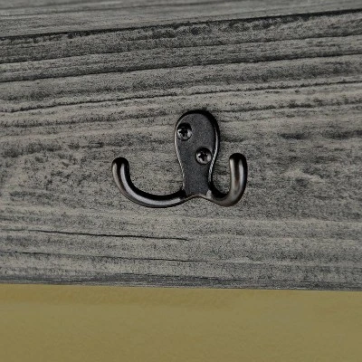 48" Pomona Metal And Reclaimed Wood Entryway Coat Hook With Storage Cubbies Slate Gray - Alaterre Furniture 1 48" Pomona Metal And Reclaimed Wood Entryway Coat Hook With Storage Cubbies Slate Gray - Alaterre Furniture