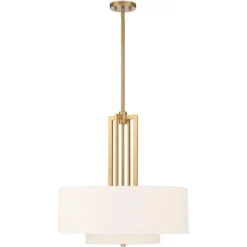 Possini Euro Design Sundry Warm Brass Pendant Chandelier 24" Wide Modern Double Drum Shades 4-Light Fixture For Dining Room House Foyer Kitchen Island 12 Possini Euro Design Sundry Warm Brass Pendant Chandelier 24" Wide Modern Double Drum Shades 4-Light Fixture For Dining Room House Foyer Kitchen Island -Adesso Store GUEST 85306f37 58dd 4887 858b 85bfc76e49de