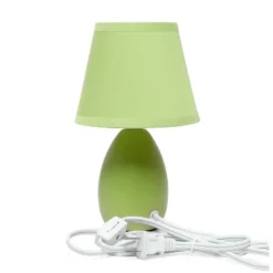 9.45" 2pk Petite Ceramic Oblong Bedside Table Desk Lamps With Matching Tapered Drum Shade Green - Creekwood Home -Adesso Store GUEST 855e2c9e 07e6 4555 86b6 2db4355366e2