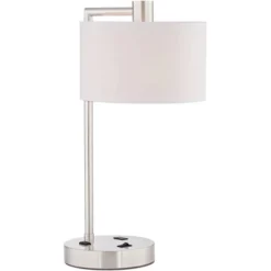 360 Lighting Colby Modern Desk Lamps 21" High Set Of 2 Brushed Nickel With USB And AC Power Outlet In Base White Linen Drum Shade For Bedroom Office 11 360 Lighting Colby Modern Desk Lamps 21" High Set Of 2 Brushed Nickel With USB And AC Power Outlet In Base White Linen Drum Shade For Bedroom Office -Adesso Store GUEST 86792dc3 db4e 49d0 bc61 cc6c9a1e23d5