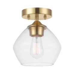 Harrow 1-Light Semi-Flush Mount Ceiling Lighting With Clear Glass Shade - Globe Electric -Adesso Store GUEST 86a73664 b0d0 47f4 aa9a c8f3403aa112