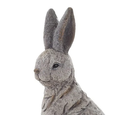 20" X 11" Magnesium Oxide Country Rabbit Garden Sculpture Gray - Olivia & May 3 20" X 11" Magnesium Oxide Country Rabbit Garden Sculpture Gray - Olivia & May - Image 3