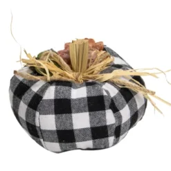 Northlight 5" White And Black Buffalo Plaid Fall Harvest Pumpkin -Adesso Store GUEST 873fb224 df53 48ab 914c ce62abe4eebf