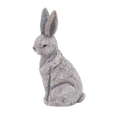 20" X 11" Magnesium Oxide Country Rabbit Garden Sculpture Gray - Olivia & May 5 20" X 11" Magnesium Oxide Country Rabbit Garden Sculpture Gray - Olivia & May - Image 5