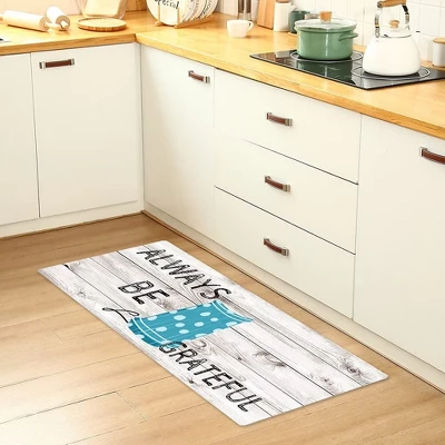 J&V TEXTILES 20" X 55" Oversized Cushioned Anti-Fatigue Kitchen Runner Mat (Always Be Grateful) 1 J&V TEXTILES 20" X 55" Oversized Cushioned Anti-Fatigue Kitchen Runner Mat (Always Be Grateful)