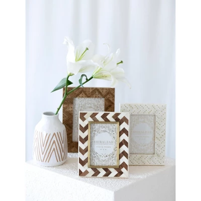 Mansour Chevron 4X6 Picture Frame - Multicolored - Shiraleah 1 Mansour Chevron 4X6 Picture Frame - Multicolored - Shiraleah