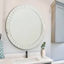 Tori Round Wall Mirror Silver - Abbyson Living