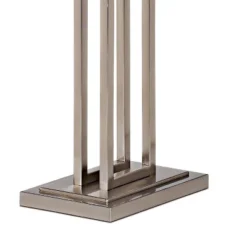 Possini Euro Design Modern Floor Lamp 62" Tall Brushed Nickel Openwork Rectangular Profile Off White Fabric Shade For Living Room Reading -Adesso Store GUEST 8b7ff47a 428f 40e2 8e52 8e425d2241d9