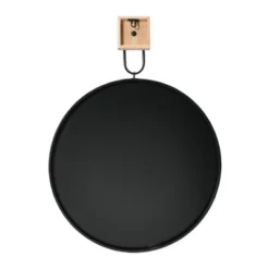 Round Metal Framed Wall Mirror With Wood/Metal Bracket Black - Storied Home 12 Round Metal Framed Wall Mirror With Wood/Metal Bracket Black - Storied Home -Adesso Store GUEST 8c664df8 4426 4fd0 91f9 2fe725596cc4