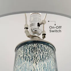 360 Lighting Marcus Modern Table Lamps 30" Tall Set Of 2 Mercury Glass Column White Drum Shade For Bedroom Living Room Bedside Nightstand Office Home -Adesso Store GUEST 8d0540b3 9a97 4b7b 98ff f272698a7d49