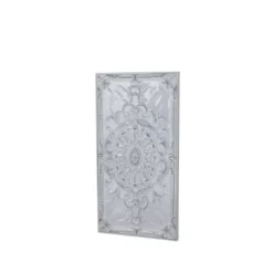 Metal Scroll Wall Decor With Embossed Details White - Olivia & May -Adesso Store GUEST 8d7a84bb ccd6 485e af4c cfbb0b5101e3