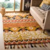 3'x5' Shapes Hooked Accent Rug Rust/Gold - Safavieh