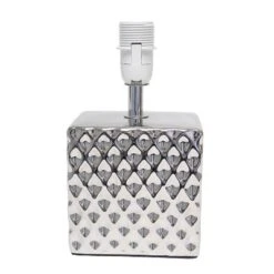 11.81" Tall Petite Hammered Square Bedside Table Desk Lamp With White Fabric Shade Silver - Simple Designs -Adesso Store GUEST 8ecdb11f 2867 459e 8d8b 06491f042972