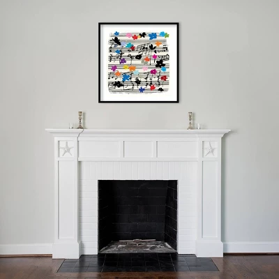 33" X 33" Floral Music Notes By Jenny Frean Wood Framed Wall Art Print - Amanti Art 4 33" X 33" Floral Music Notes By Jenny Frean Wood Framed Wall Art Print - Amanti Art - Image 4