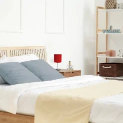 11.81" Traditional Petite Metal Stick Bedside Table Desk Lamp In Chrome With Fabric Shade Red - Creekwood Home -Adesso Store GUEST 939f4d32 c55c 44da ba88 4dff508d493e