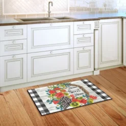 Geranium Wreath Summer Doormat Indoor Outdoor 30" X 18" Briarwood Lane -Adesso Store GUEST 94b369f4 c2e6 4bb0 88c0 c52d137bc9ce