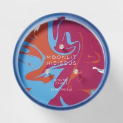 28oz Glass Moonlit Hibiscus Candle Light Blue - Opalhouse™ -Adesso Store GUEST 9562dc6d 4e42 481c 91d9 1f68f9f8ac72