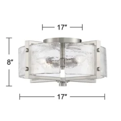 Possini Euro Design Prane Modern Industrial Ceiling Light Semi Flush Mount Fixture 17" Wide Brushed Nickel 4-Light Warped Glass For Bedroom Kitchen 14 Possini Euro Design Prane Modern Industrial Ceiling Light Semi Flush Mount Fixture 17" Wide Brushed Nickel 4-Light Warped Glass For Bedroom Kitchen -Adesso Store GUEST 968afca0 1c02 432c 9354 62d2a6a517c1