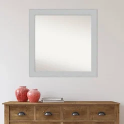 30" X 30" Non-Beveled Shiplap White Wood Wall Mirror - Amanti Art -Adesso Store GUEST 96c346c0 542b 4c21 be25 eb13cc8daeb1