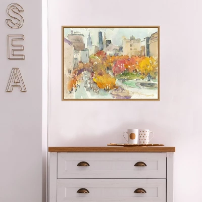 24" X 18" Autumn In New York Study III By Samuel Dixon Framed Canvas Wall Art - Amanti Art 4 24" X 18" Autumn In New York Study III By Samuel Dixon Framed Canvas Wall Art - Amanti Art - Image 4
